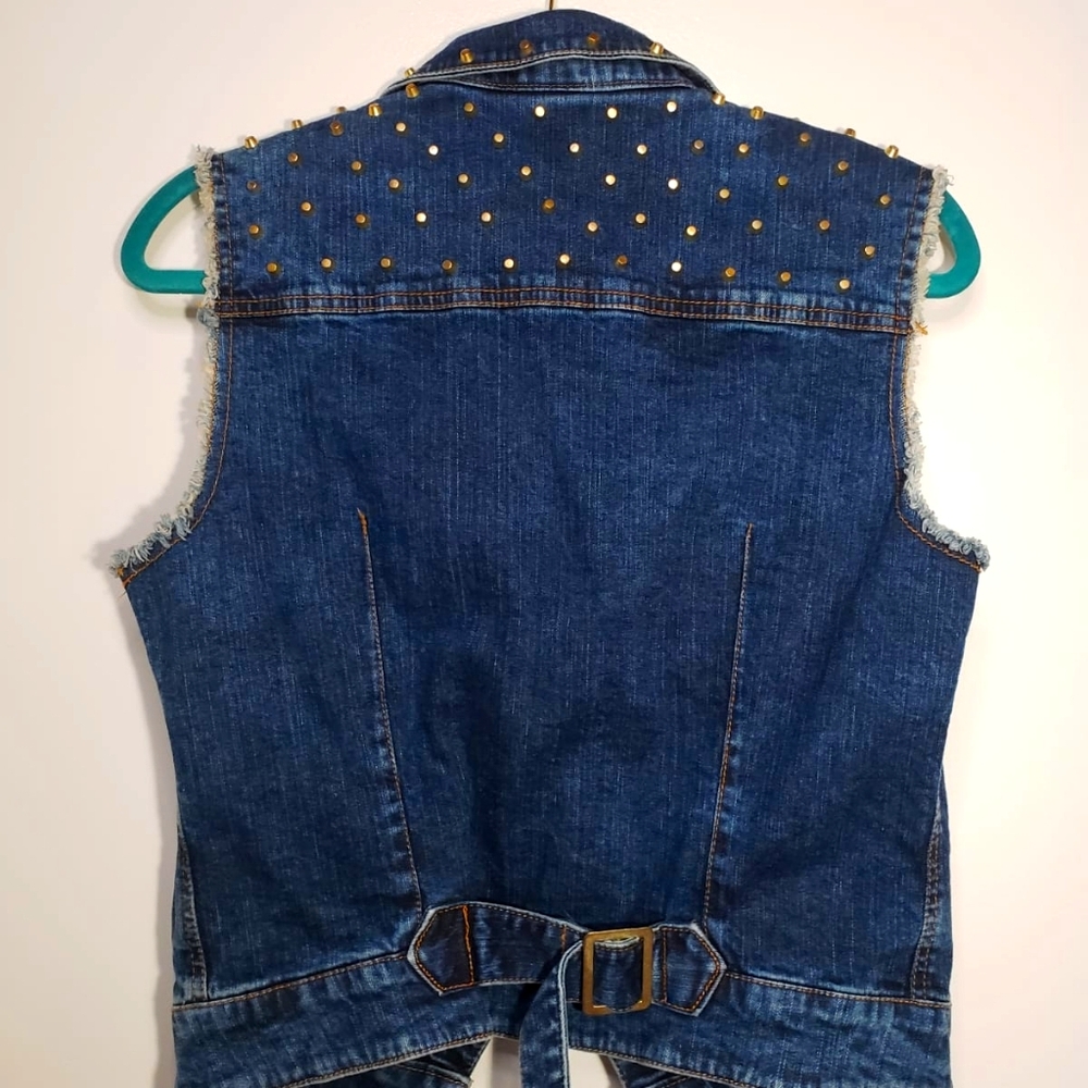 Jean sleeveless jacket